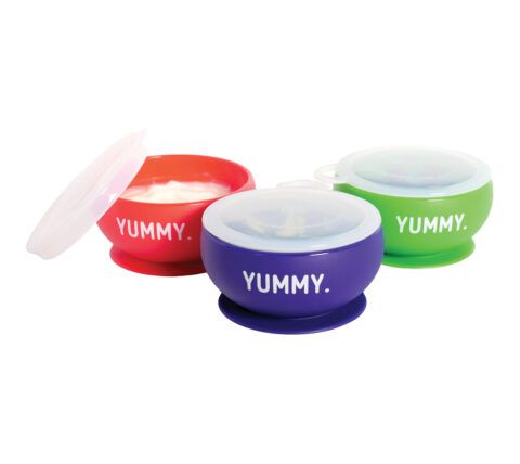 YUMMY Suction Bowl w/ Lid - Assorted Colors