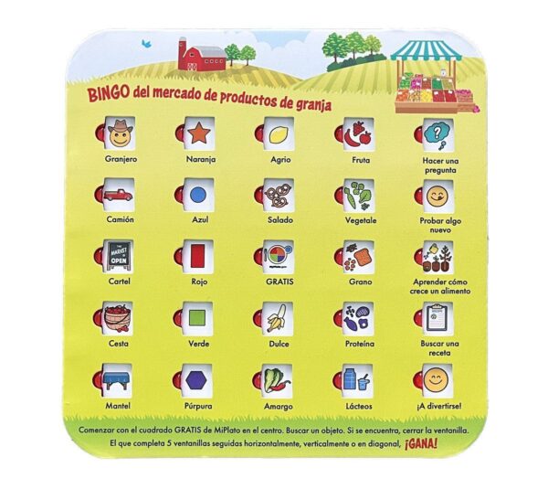 44054S Farmer's Market Bingo Card Front 44054S Farmer's Market Bingo Card Front