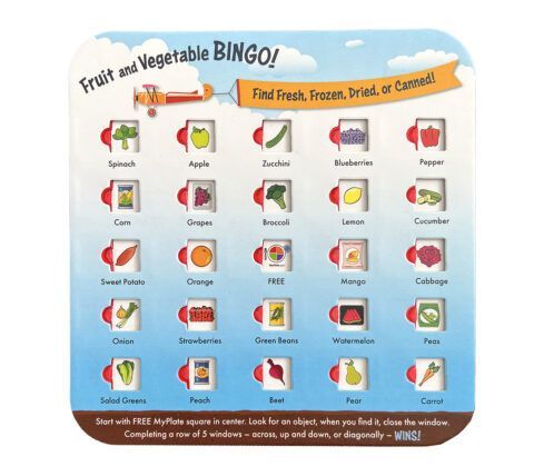 44055E Fruit and Veggie Bingo Card Front 2