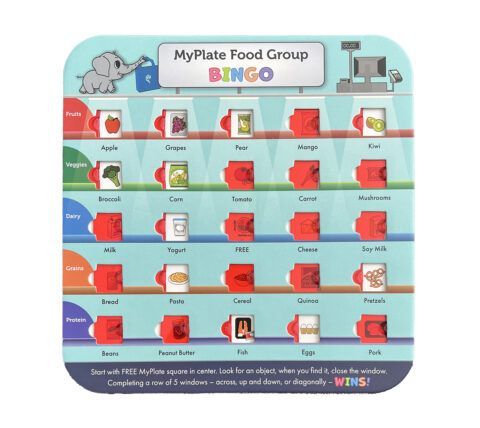 44056E MyPlate Food Group Bingo Card 1 Front A