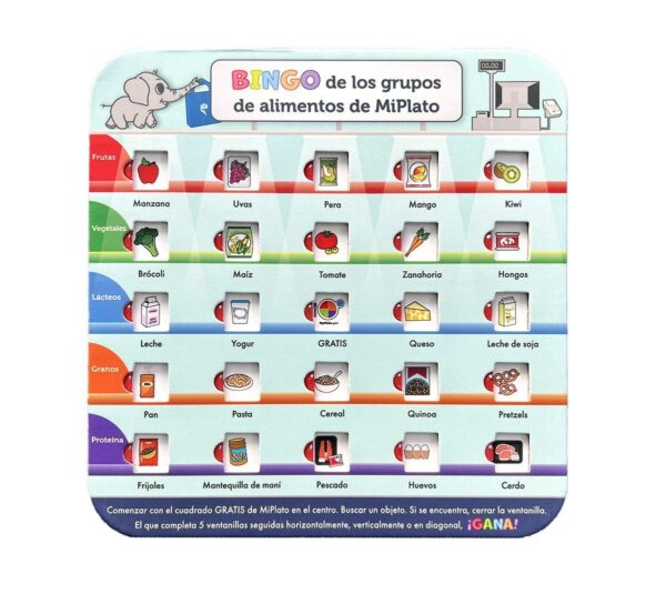 44056S MyPlate Food Goup Bingo Card 1 Front 44056S MyPlate Food Goup Bingo Card 1 Front