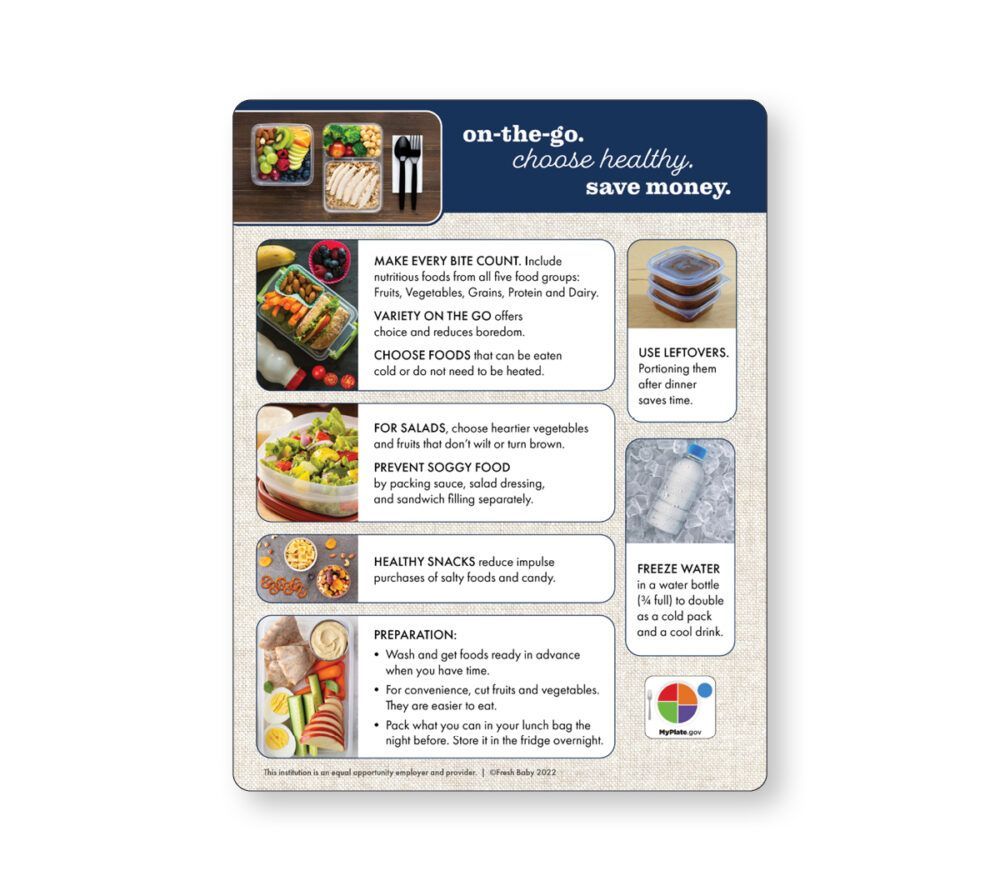 Placemat / Foods OntheGo Tip Card Fresh Baby Nutrition Education & Physical Activity Products
