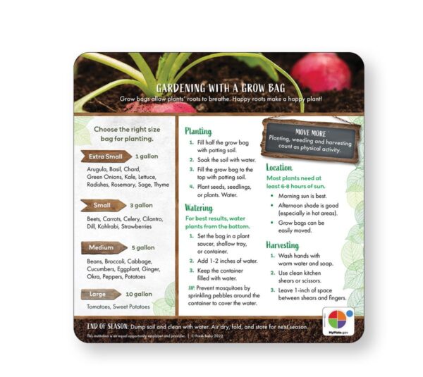 44061 Grow Bag Tip Card - English 44061 Grow Bag Tip Card - English