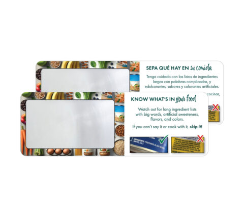 UPF Ingredient Label Magnifier Card
