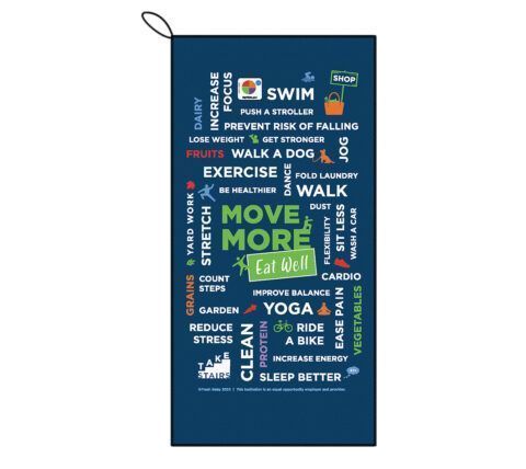 55024E Move More. Eat Well. Quick Dry Towel