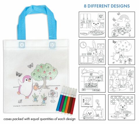 55018 Color Your Own Bag & Marker Set - Penguin Colored