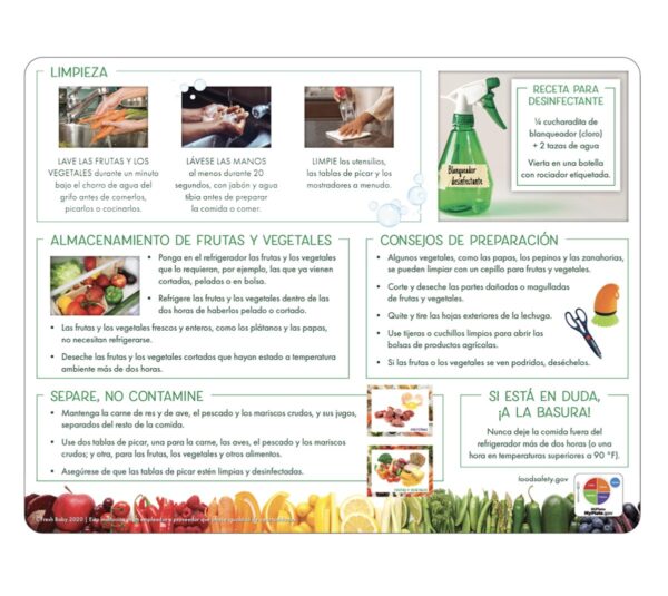 44018S Food Safety Cutting Board - Fruit and Vegetable Tips 44018S Food Safety Cutting Board - Fruit and Vegetable Tips