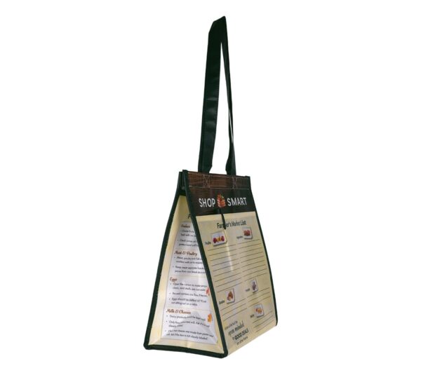 44043E Insulated Farmer's Market Bag w/ List & Marker - Side View 2 44043E Insulated Farmer's Market Bag w/ List & Marker - Side View 2
