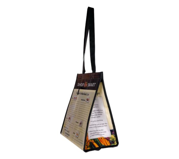 44043E Insulated Farmer's Market Bag w/ List & Marker - Side View 44043E Insulated Farmer's Market Bag w/ List & Marker - Side View