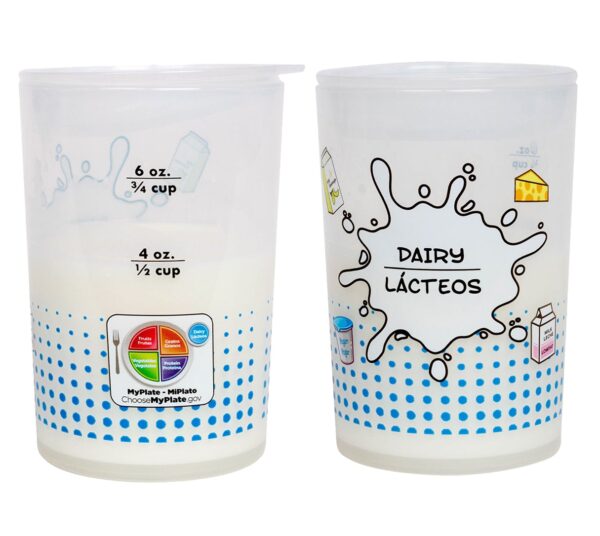 4 to 6-ounce Kid's MyPlate Dairy Training Cup w/ Lid - Bilingual