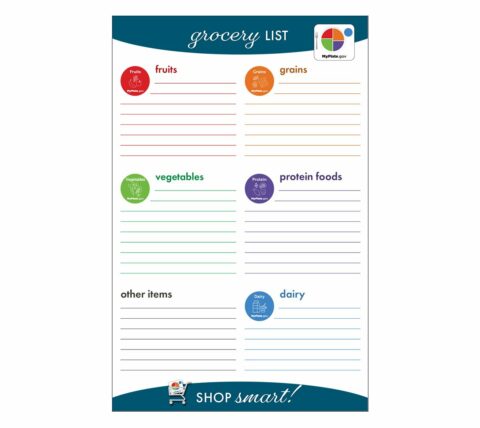 44010E MyPlate Grocery List - Front