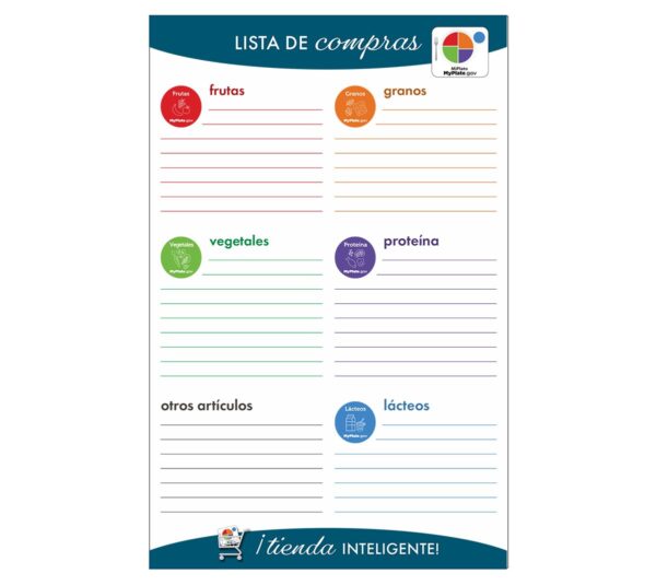 44010S MyPlate Grocery List - Front 44010S MyPlate Grocery List - Front