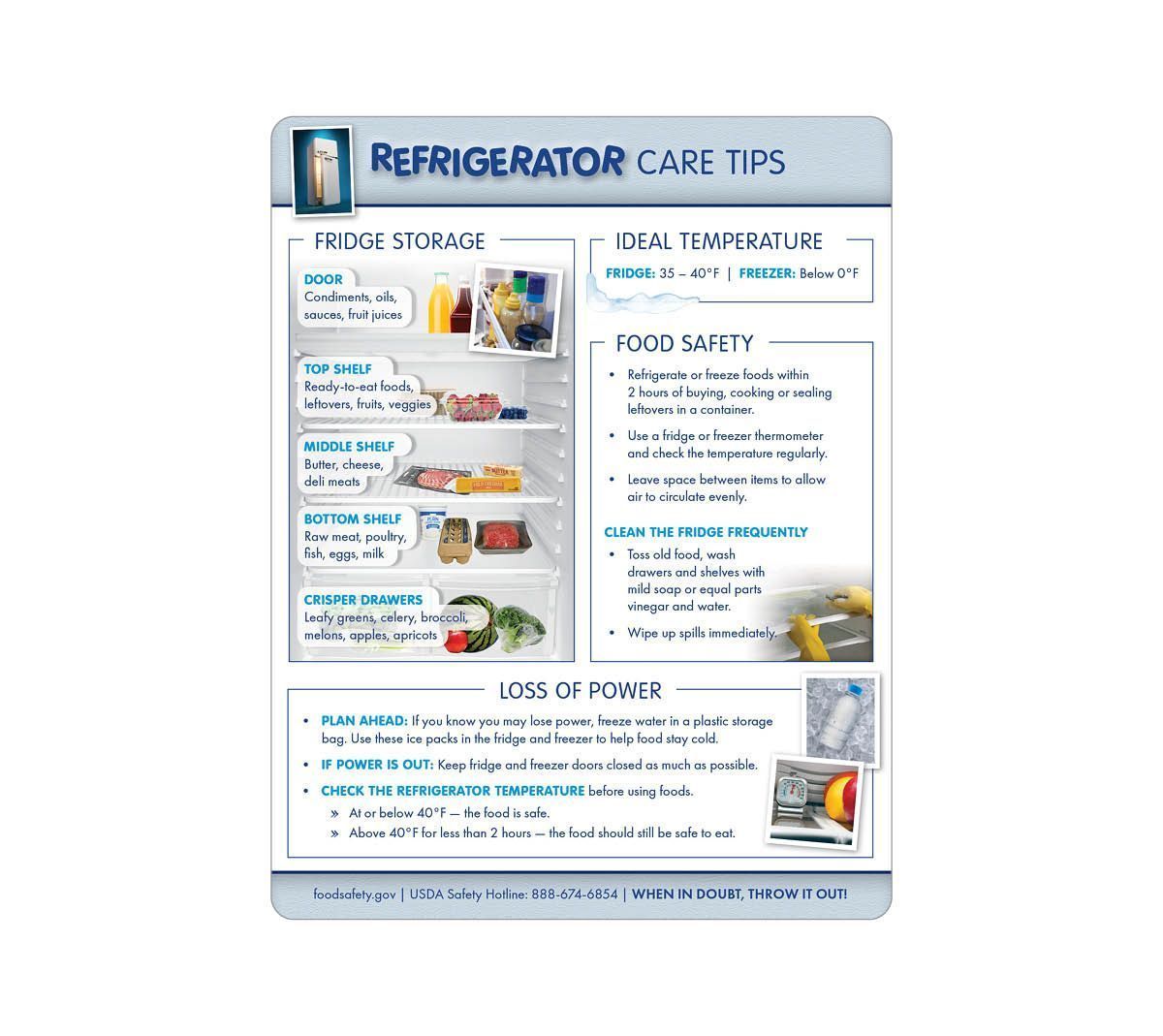 Fridge & Freezer Tip Card Fresh Baby Nutrition Education & Physical